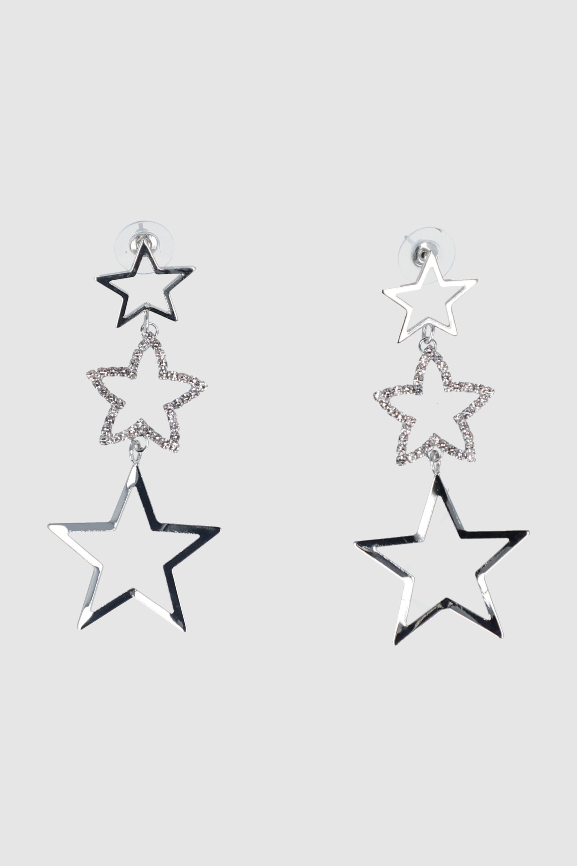 Aretes Estrellas Brillos PLATA