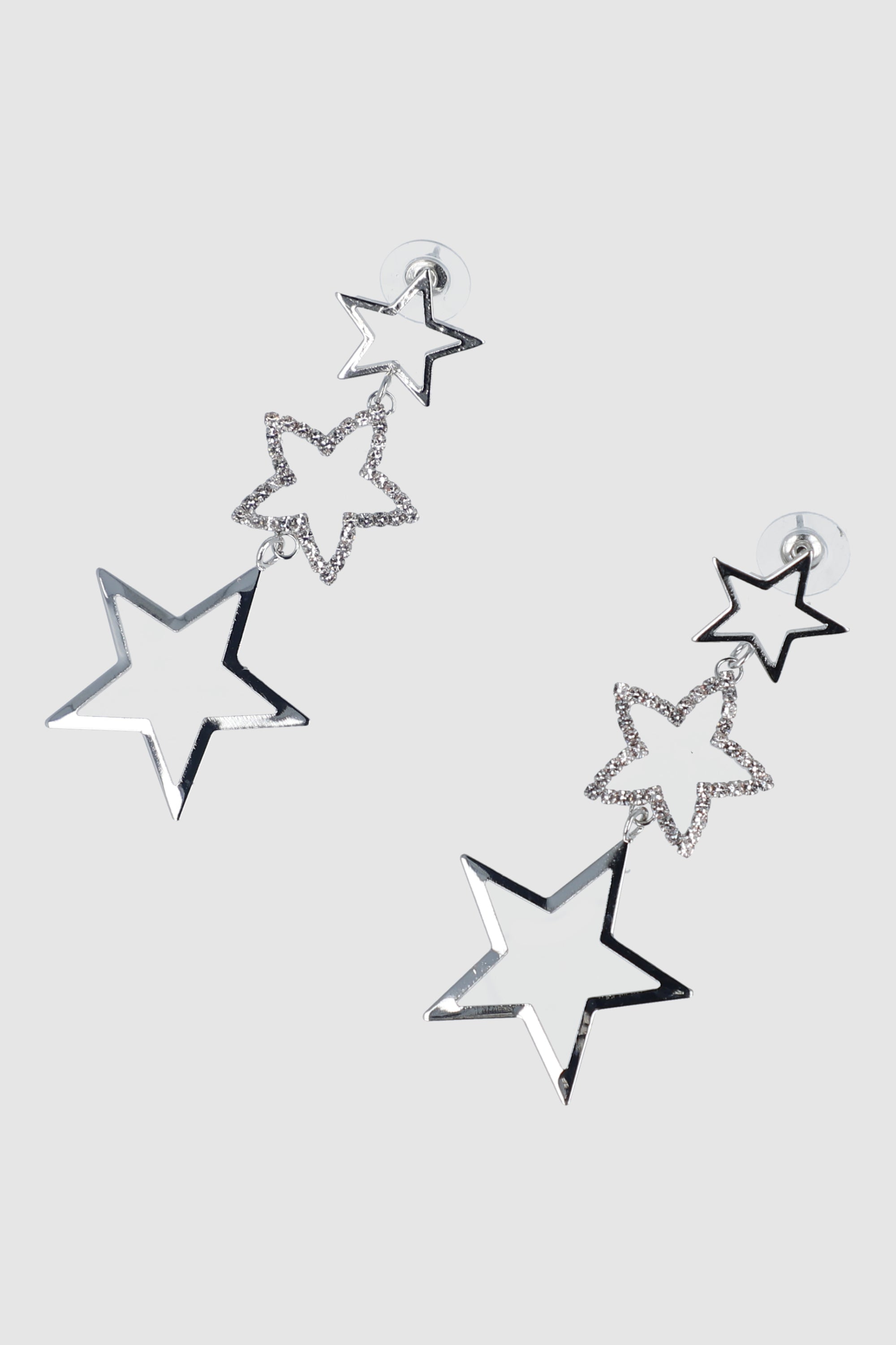 Aretes Estrellas Brillos PLATA