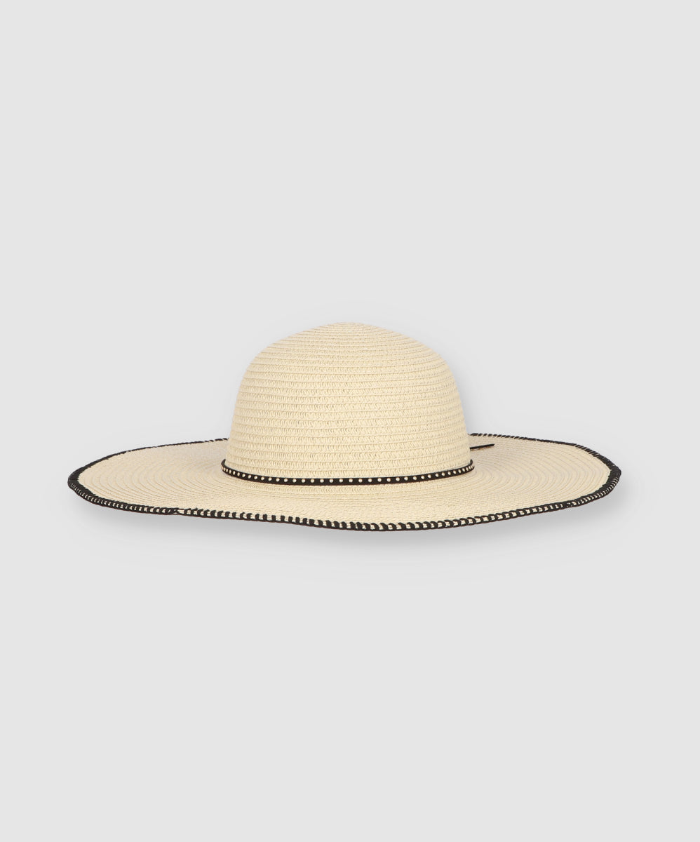 Sombrero Ala Ancha Costura Orilla BEIGE