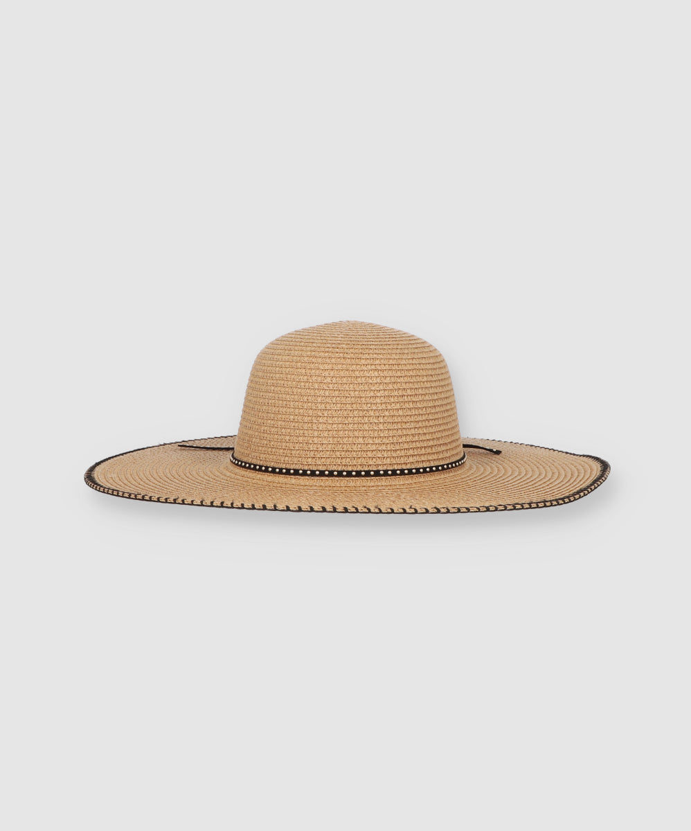 Sombrero Ala Ancha Costura Orilla CAFE