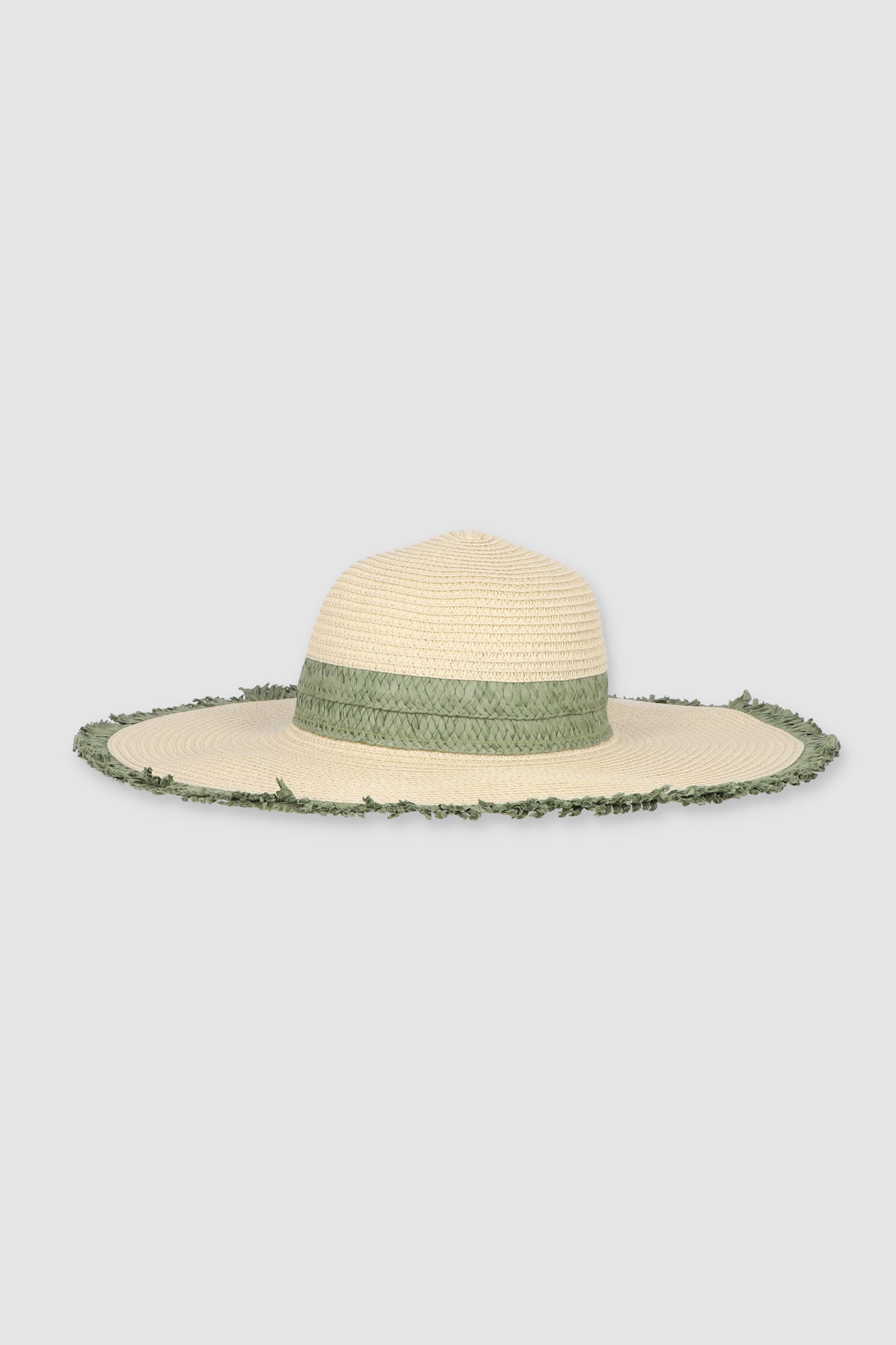 Wide winged hat jaspe debated shore OLIVE
