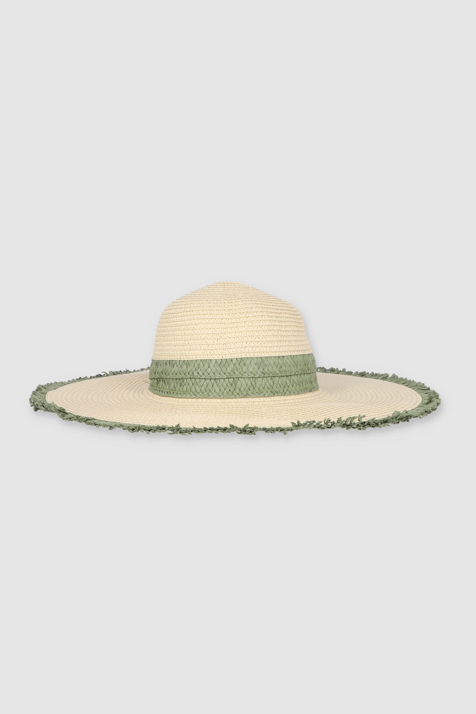Wide winged hat jaspe debated shore OLIVE