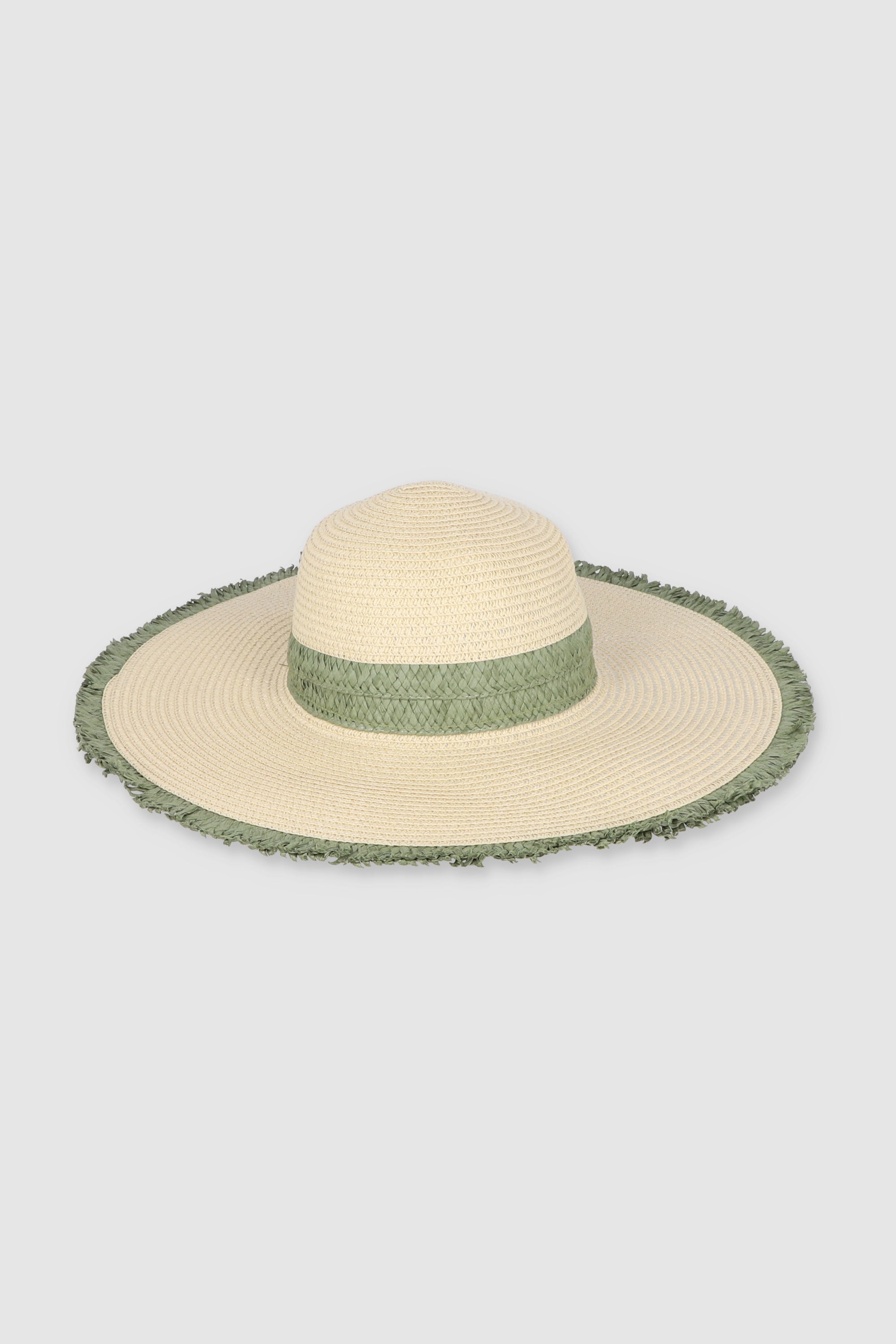Wide winged hat jaspe debated shore OLIVE