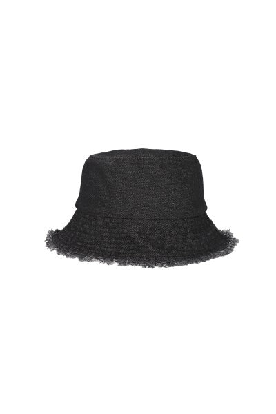 Bucket Hat Denim Destrucciones NEGRO