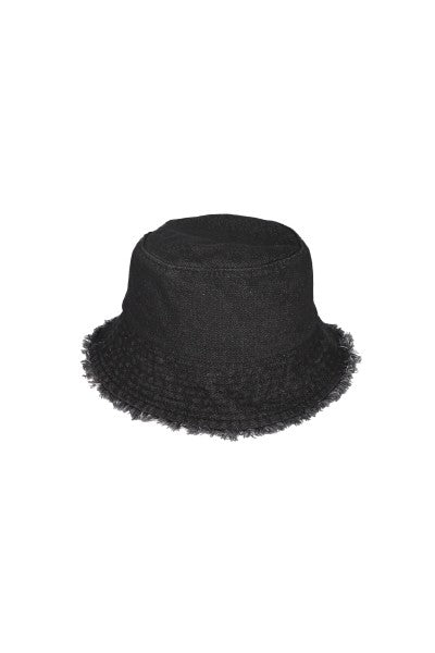 Bucket Hat Denim Destrucciones NEGRO