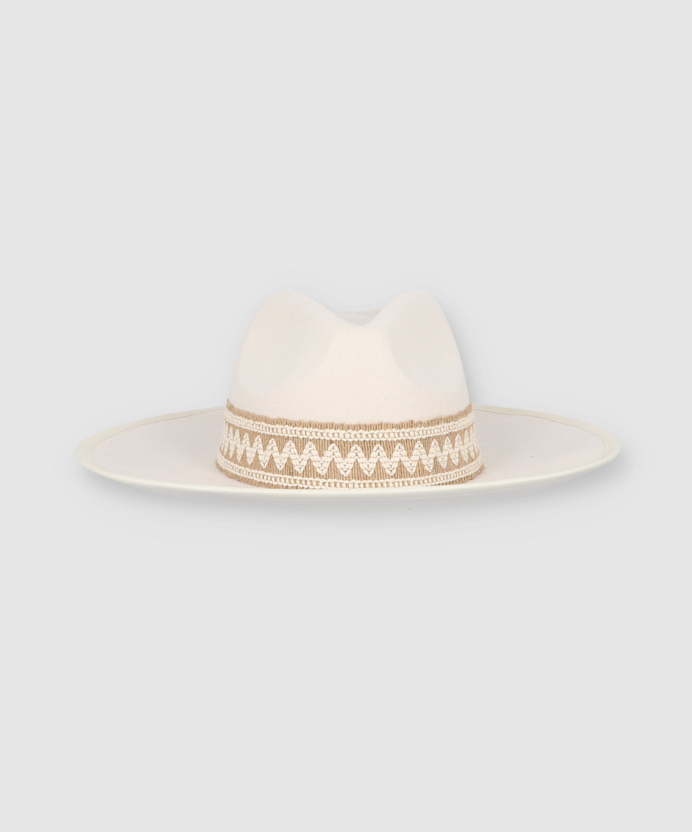 Sombrero Panamá Cinturon Tejido BEIGE