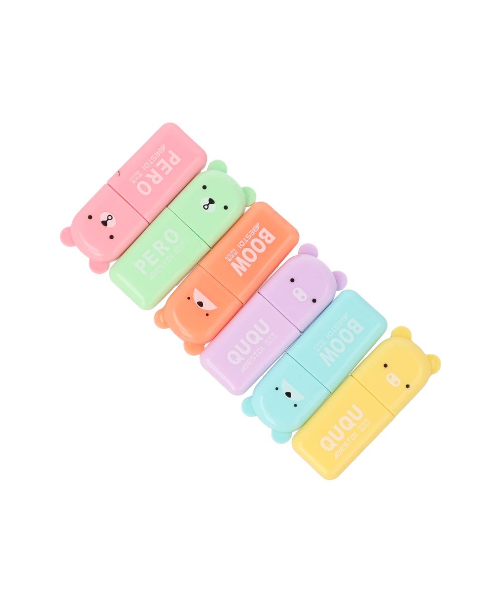 6 markers set bears MULTICOLORED