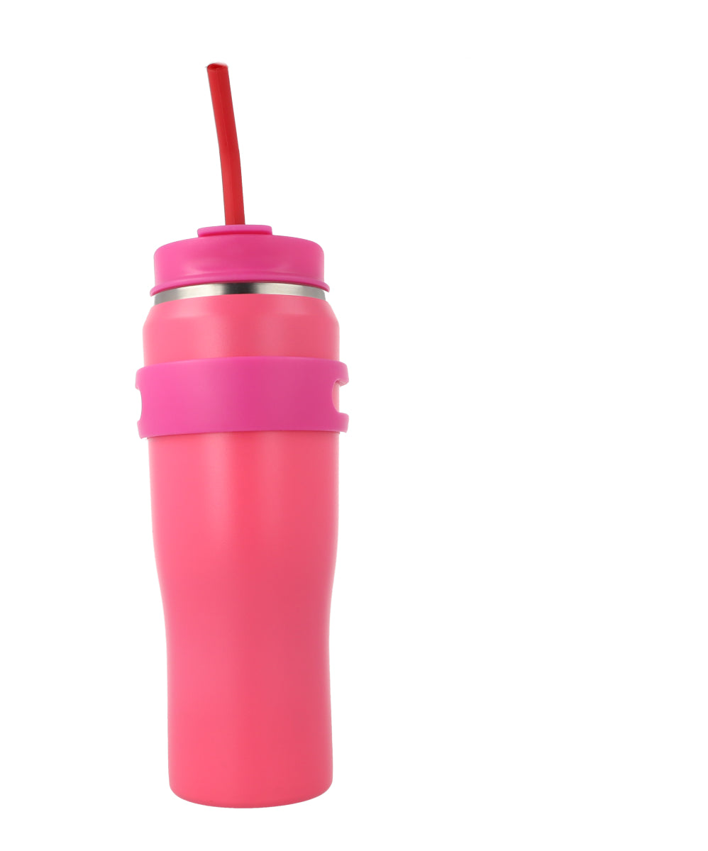 Bottle with Popote 750ml PINK