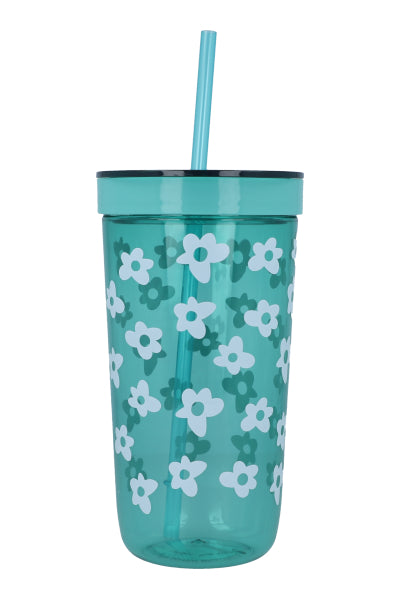 Vaso Flores Popote VERDE