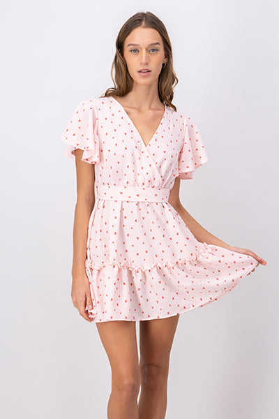 Olanes Mini Hearts Dress Rosa Combo