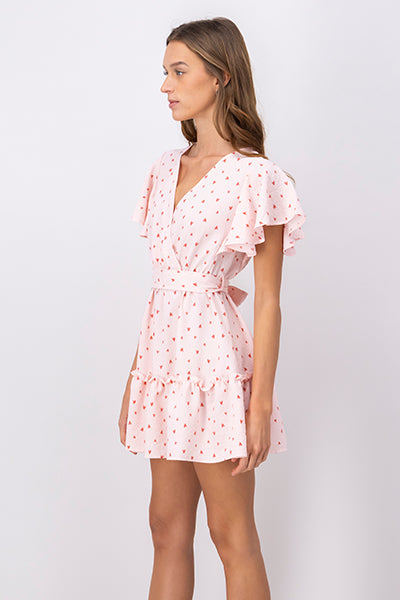 Olanes Mini Hearts Dress Rosa Combo