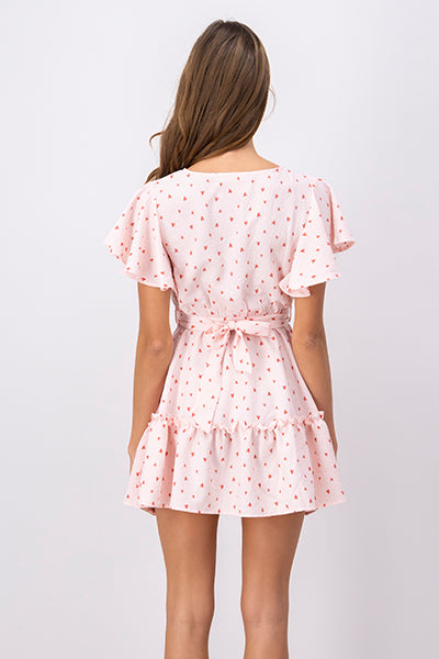 Olanes Mini Hearts Dress Rosa Combo