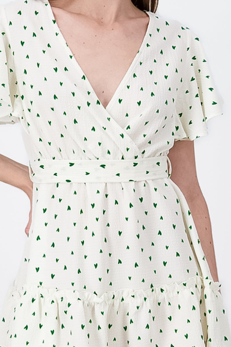 Olanes Mini Hearts Dress Combo green