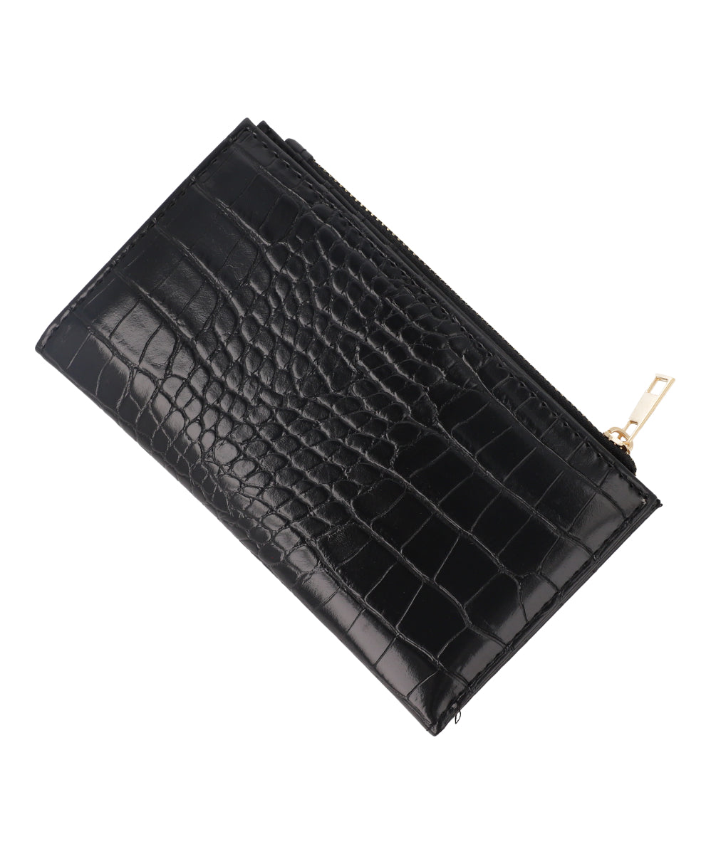 Cartera Alargada Croco NEGRO