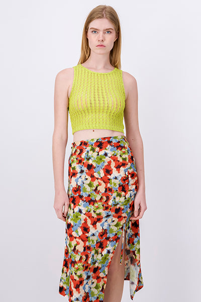 Top tejido cuello redondo VERDE MANZANA