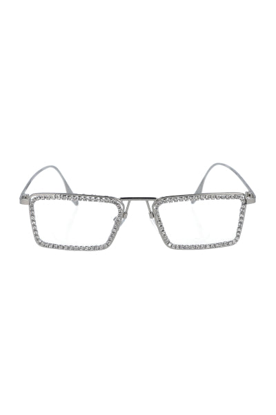 Rectangular lenses rhinestones TRANSPARENT