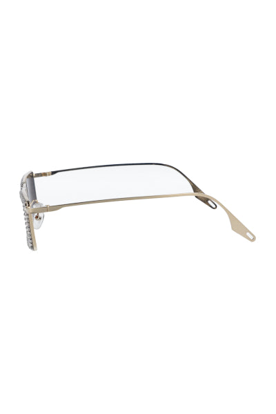 Rectangular lenses rhinestones COFFEE