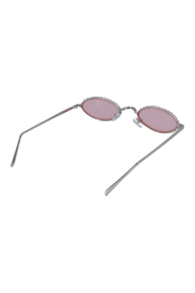 Lentes Ovalados Aplicación Brillos ROSA