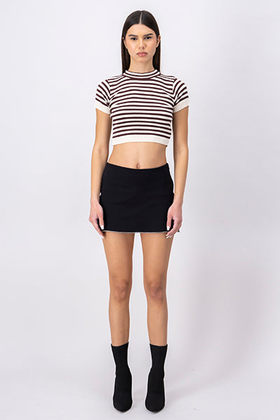 Mini Border Skirt BLACK