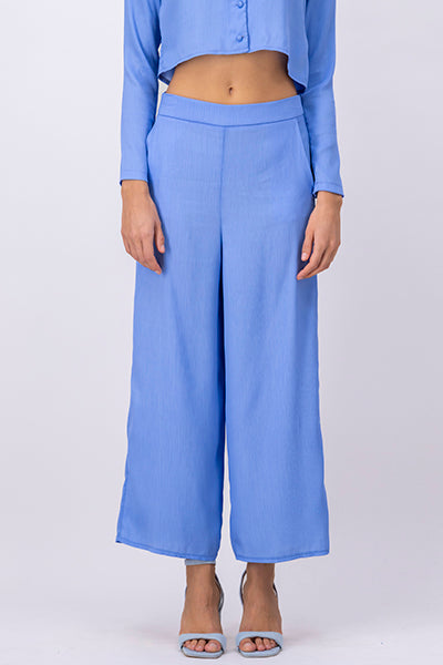 Texture fluid pants Sky blue