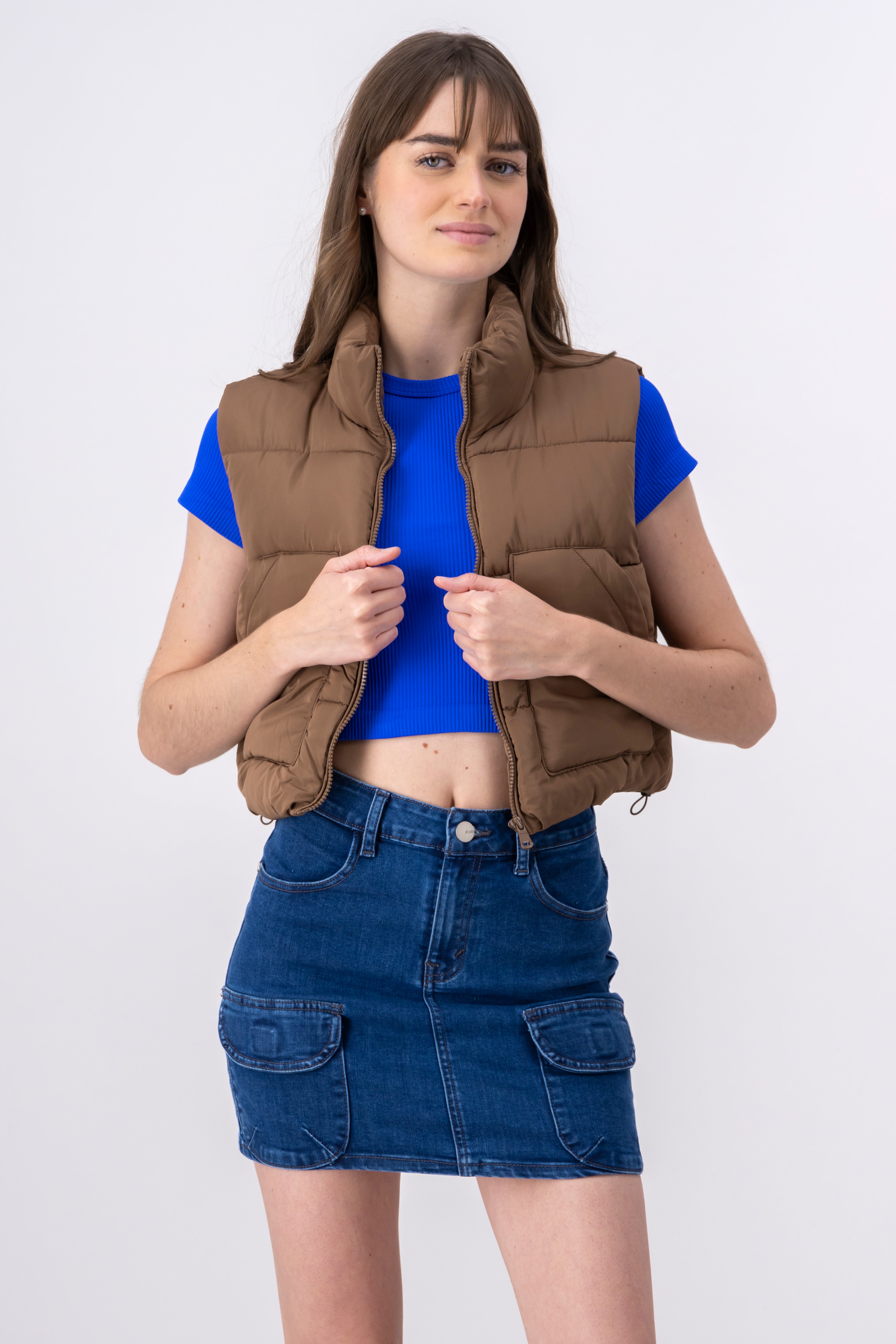 Capitated vest COFFEE