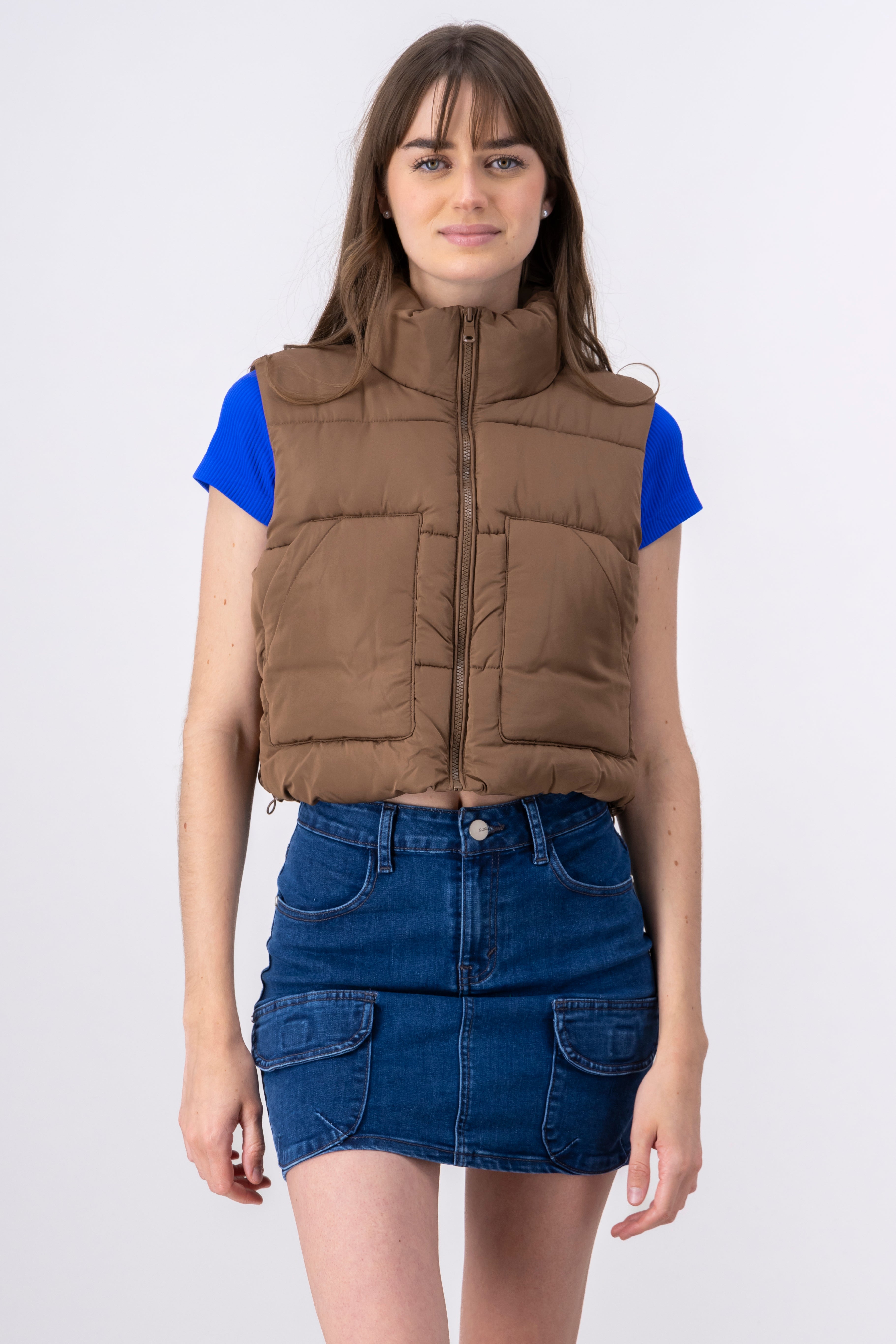 Capitated vest COFFEE