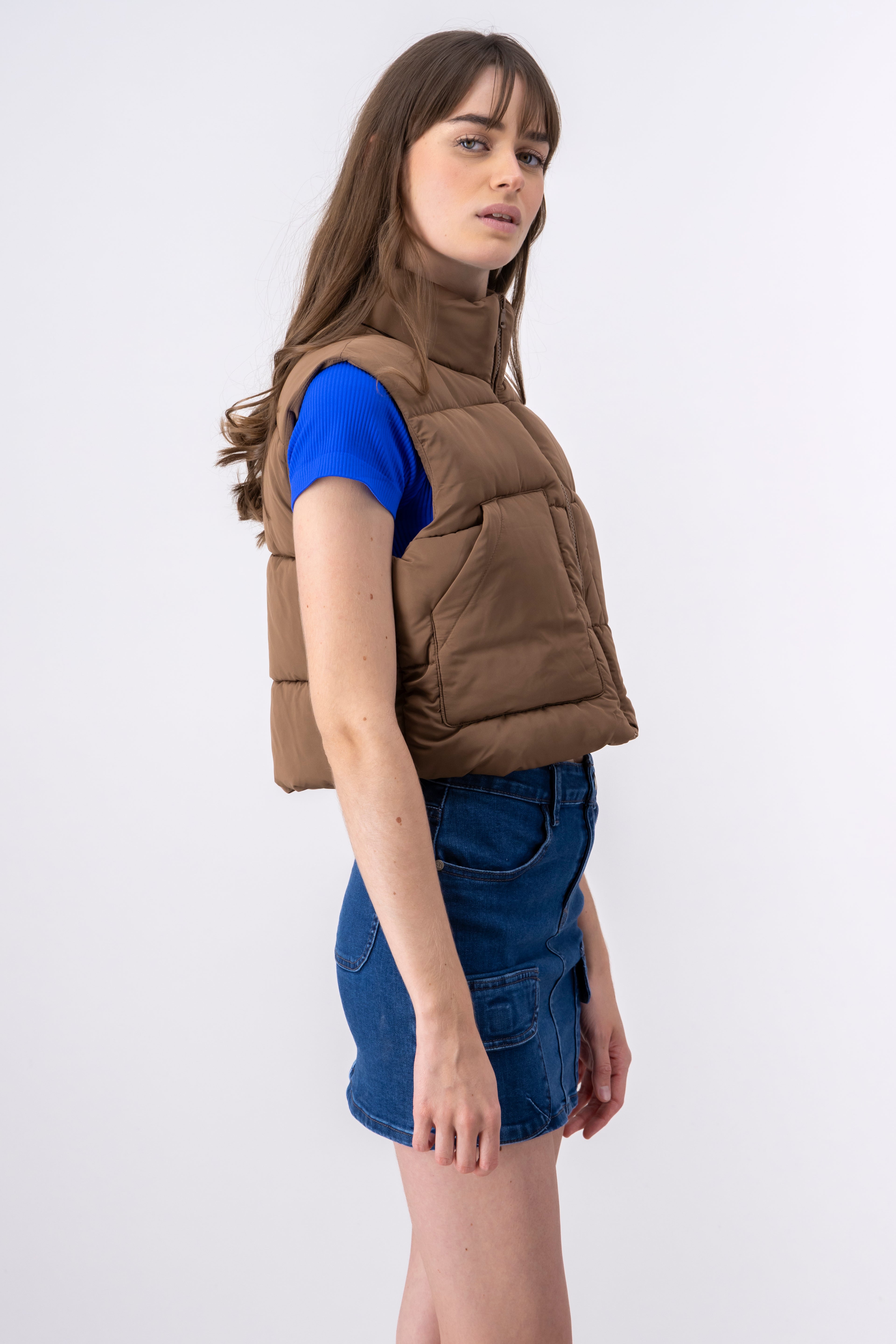 Capitated vest COFFEE