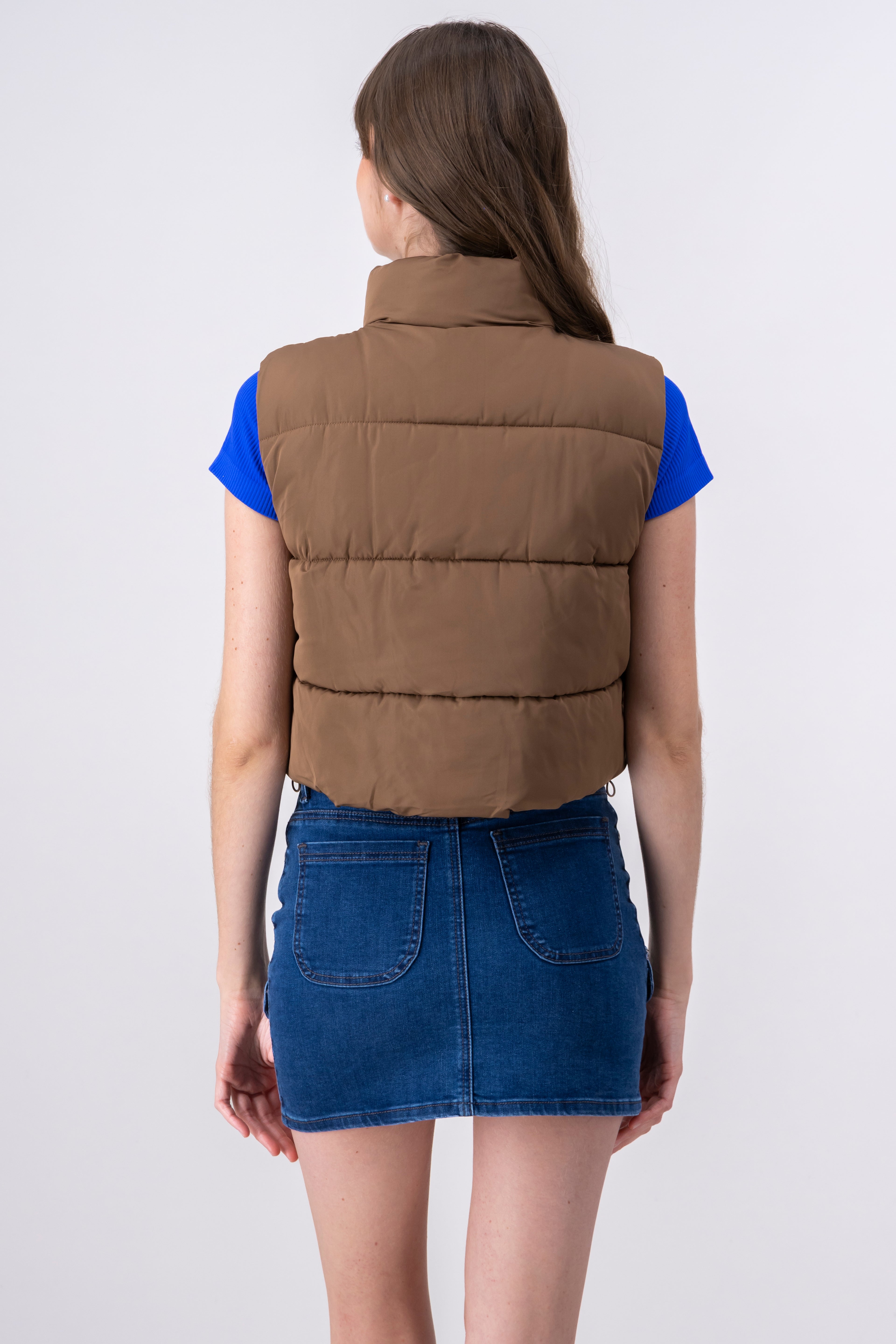 Capitated vest COFFEE