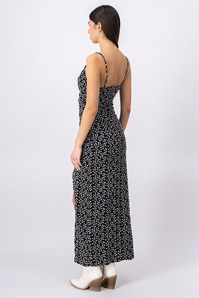 Maxi Dress Flowers Black Combo