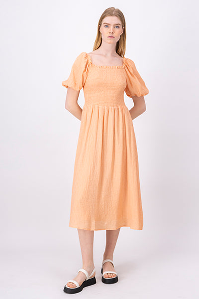 Midi Smock dress PEACH