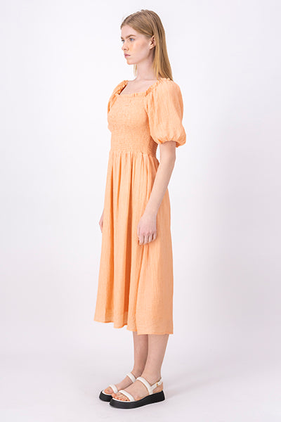 Midi Smock dress PEACH