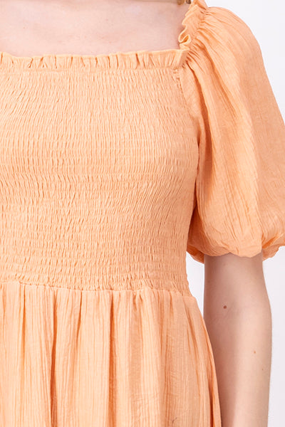 Midi Smock dress PEACH