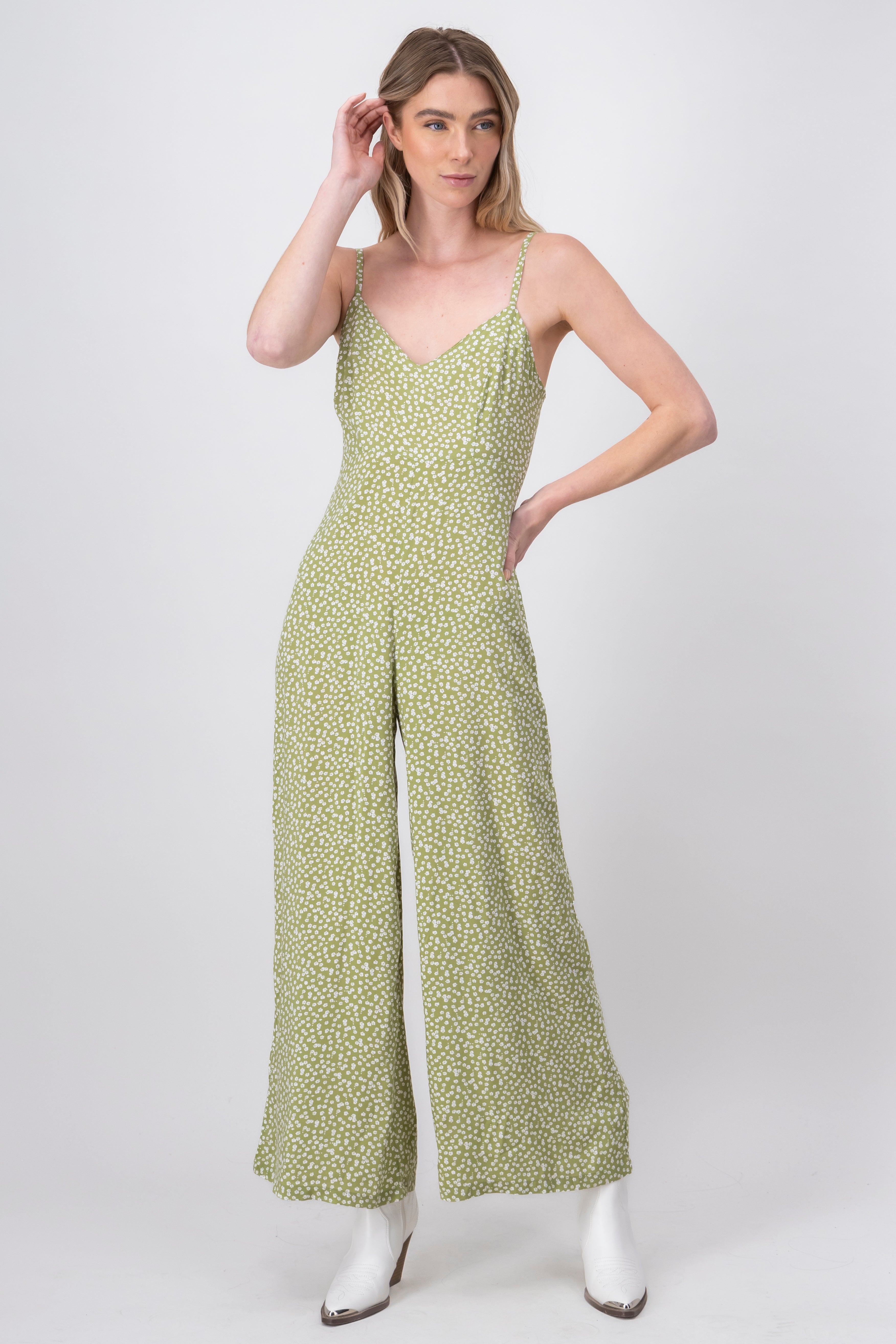 Jumpsuit estampado flores tirantes VERDE COMBO