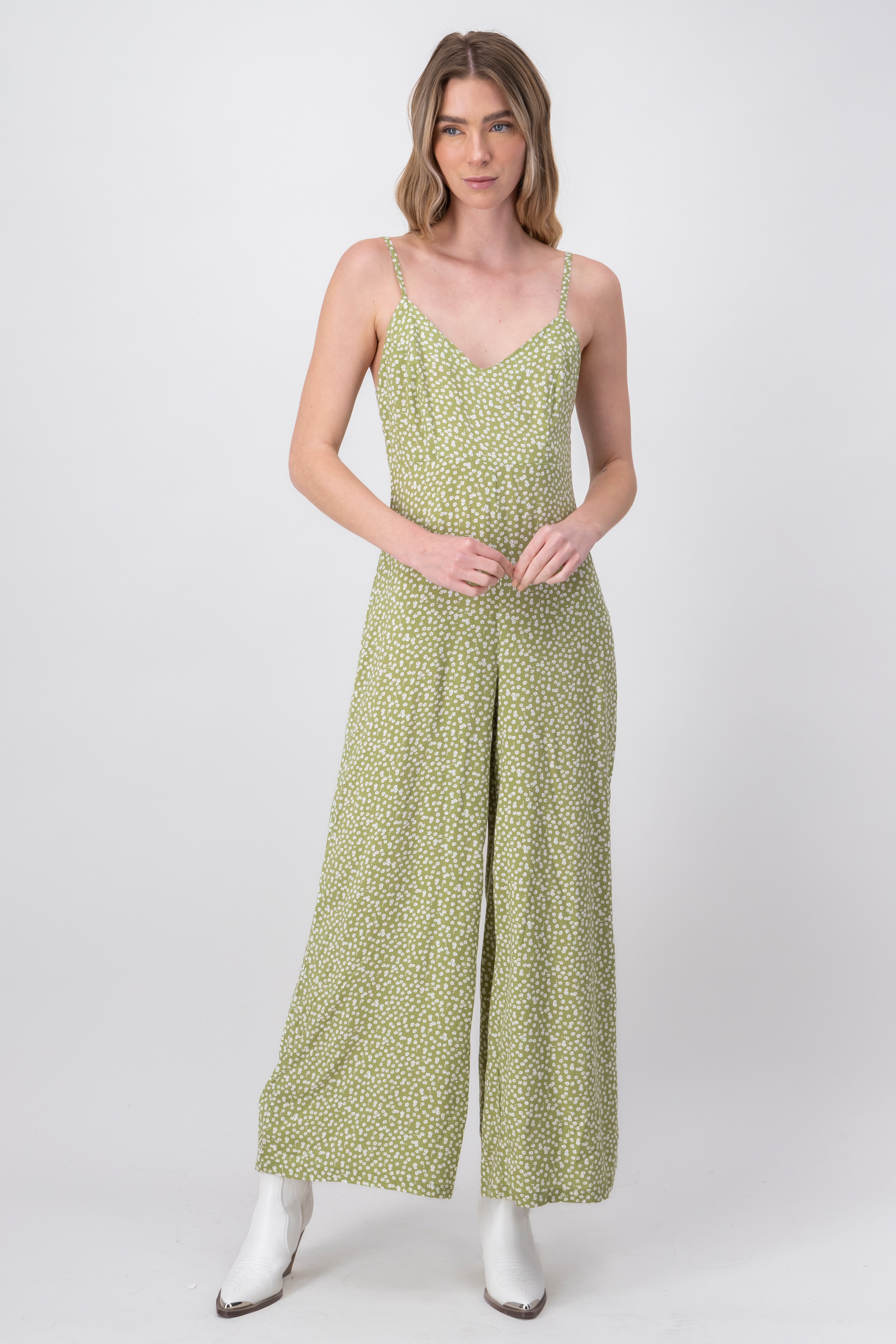 Jumpsuit estampado flores tirantes VERDE COMBO