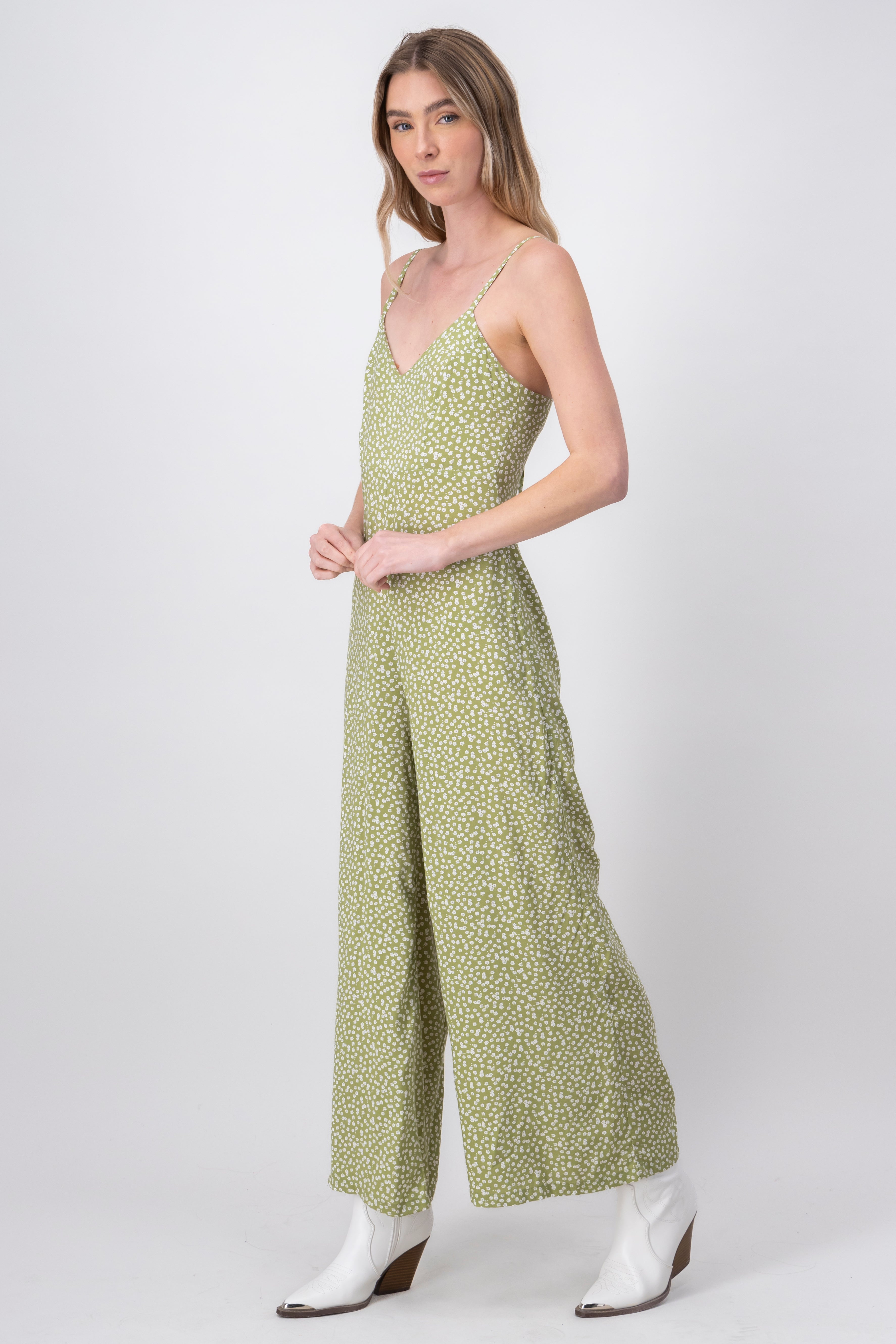 Jumpsuit estampado flores tirantes VERDE COMBO