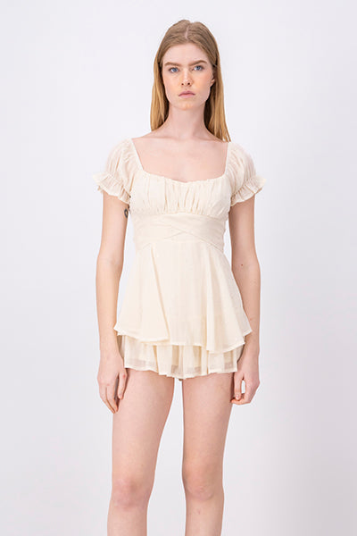 Romper polka lurex CREMA