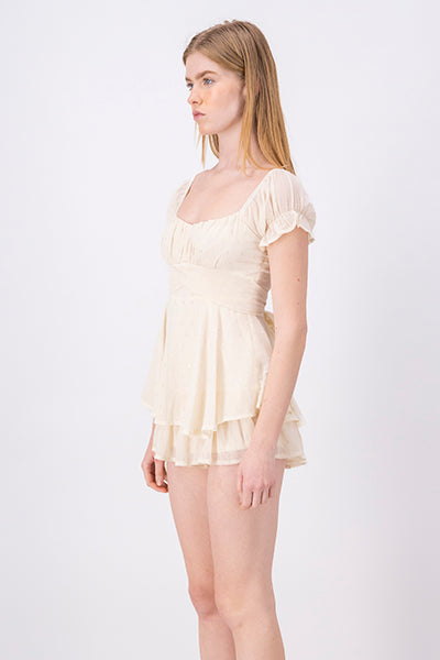 Romper polka lurex CREMA