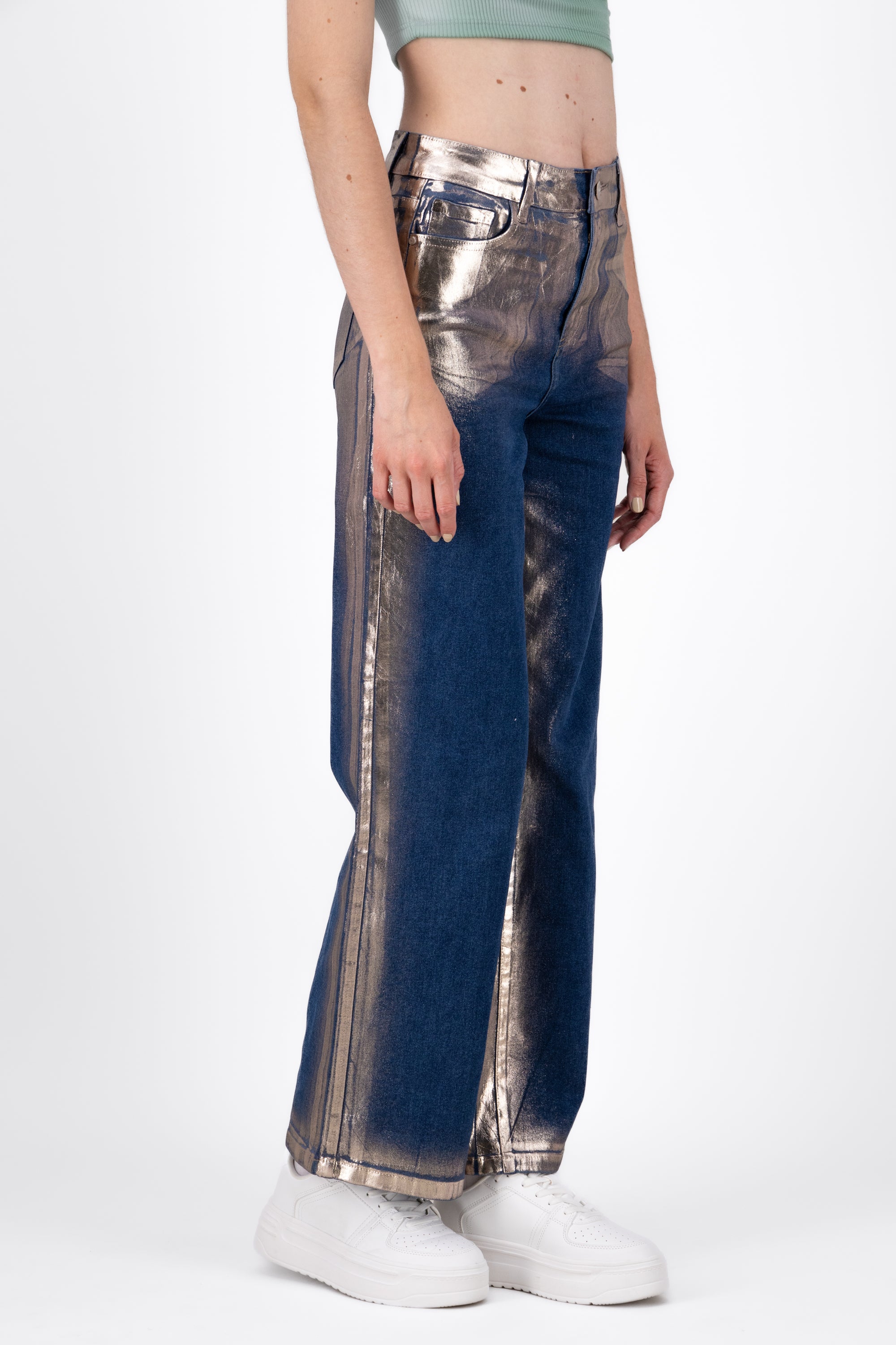 Jeans Con Efecto Foil Degradado MEDIUM WASH