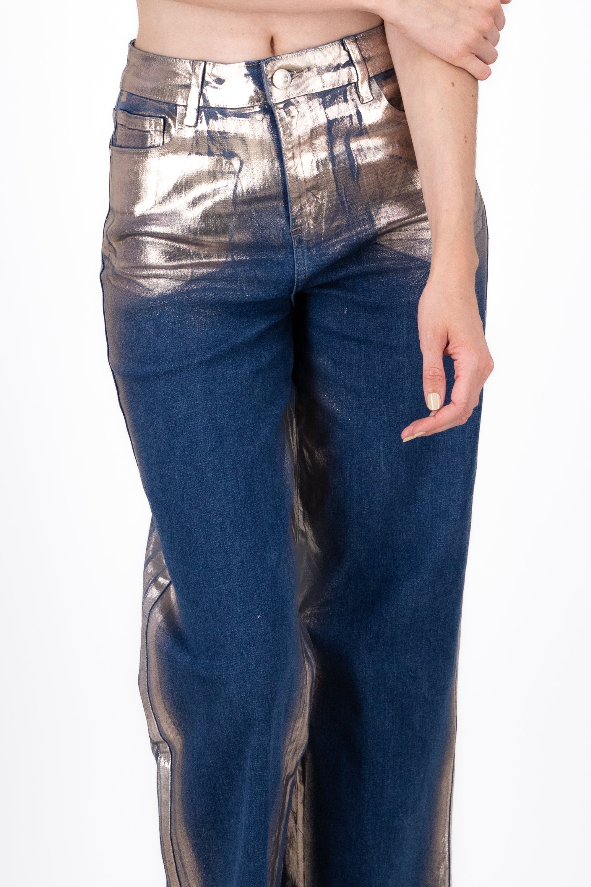 Jeans Con Efecto Foil Degradado MEDIUM WASH