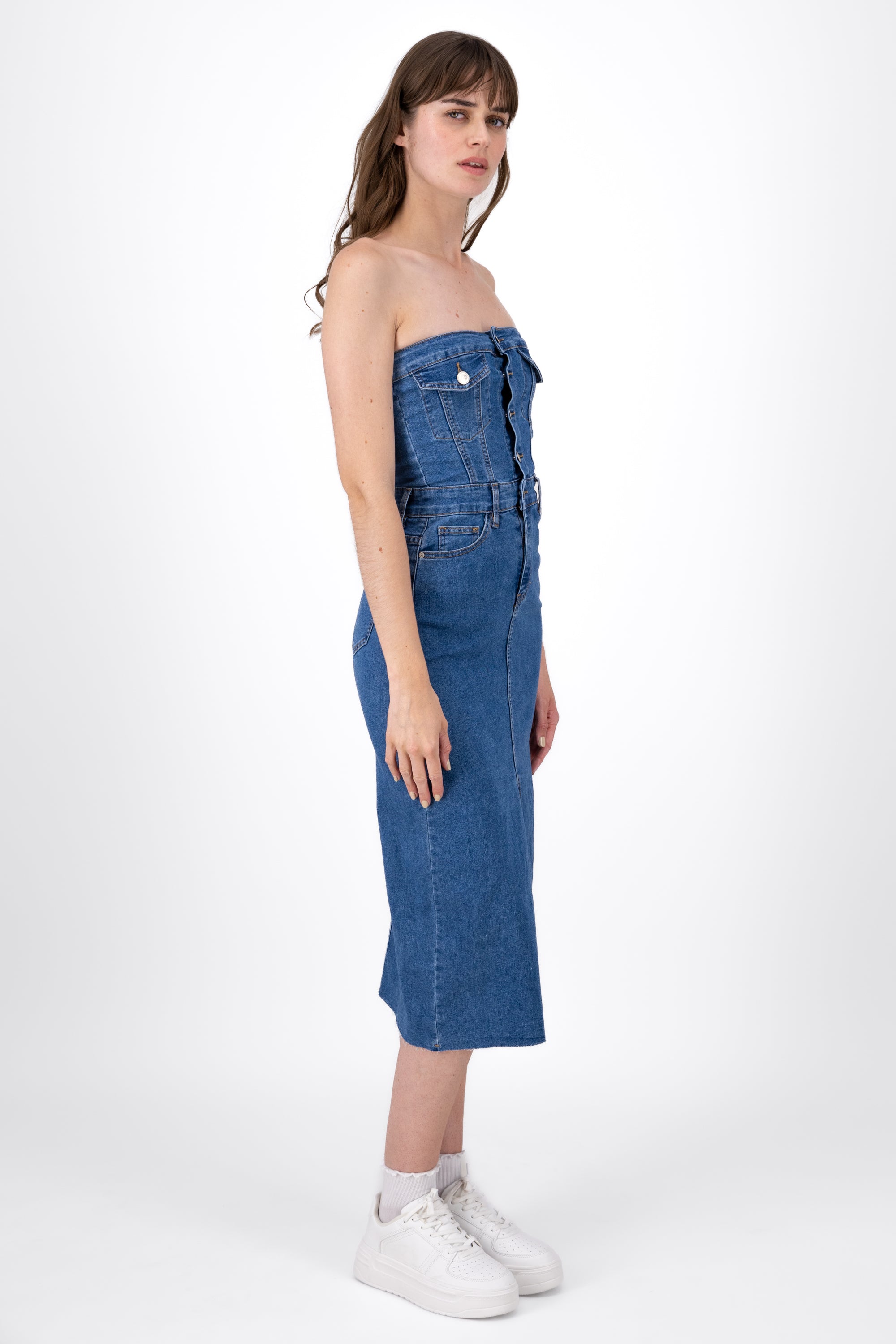 Vestido Denim Strapless MEDIUM WASH