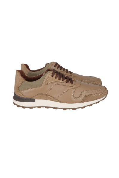 Suede leather effect tennis BONE