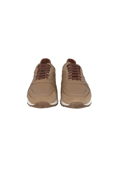 Suede leather effect tennis BONE