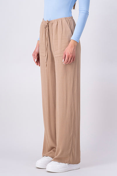 Broad elastic pants tapes Taupe