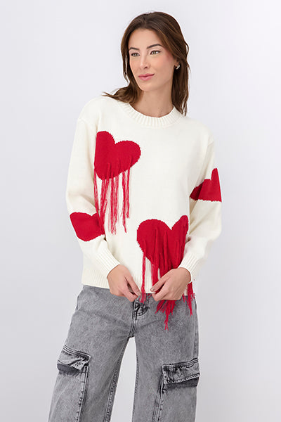 Fabric tissue sweater Combo red