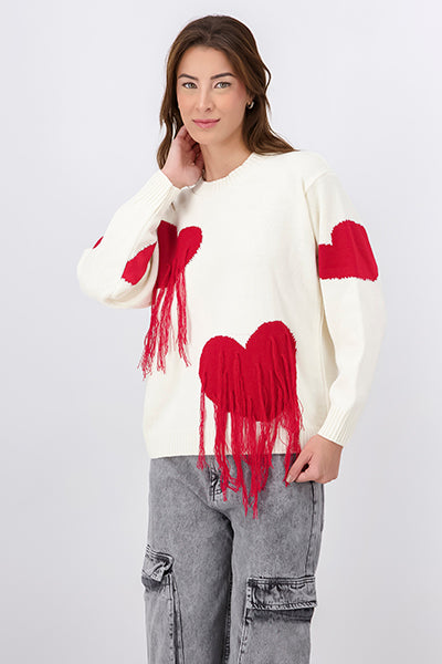 Fabric tissue sweater Combo red