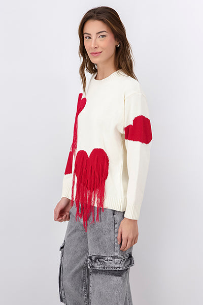 Fabric tissue sweater Combo red