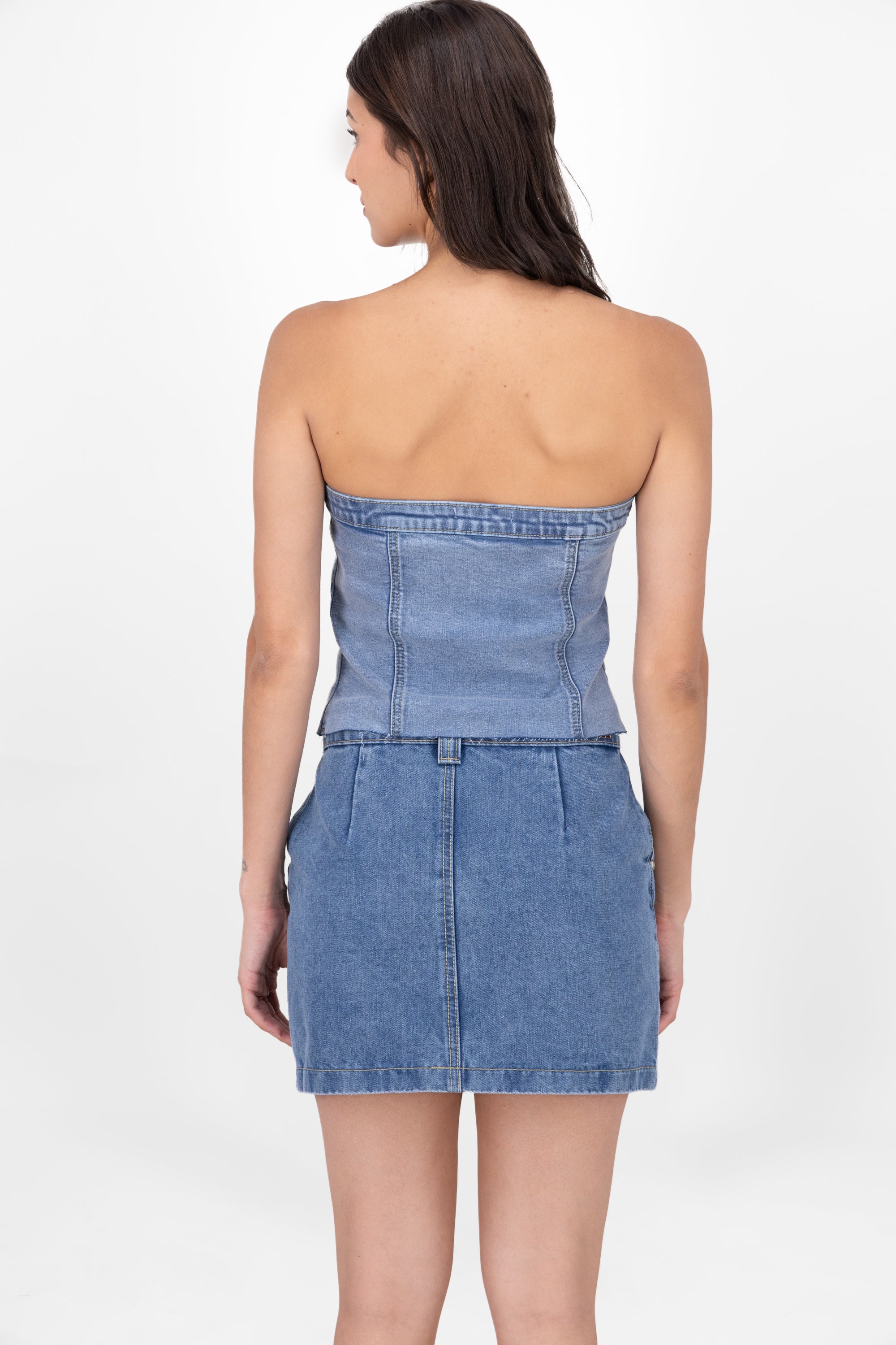 Top Corset Denim Bolsillos ACID LIGHT