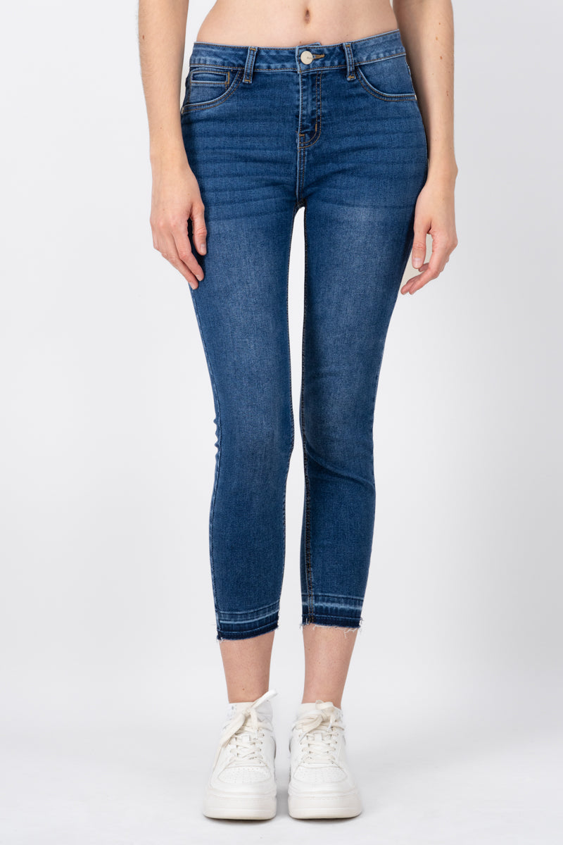 Jeans Skinny Ankle Destruction Medium Wash