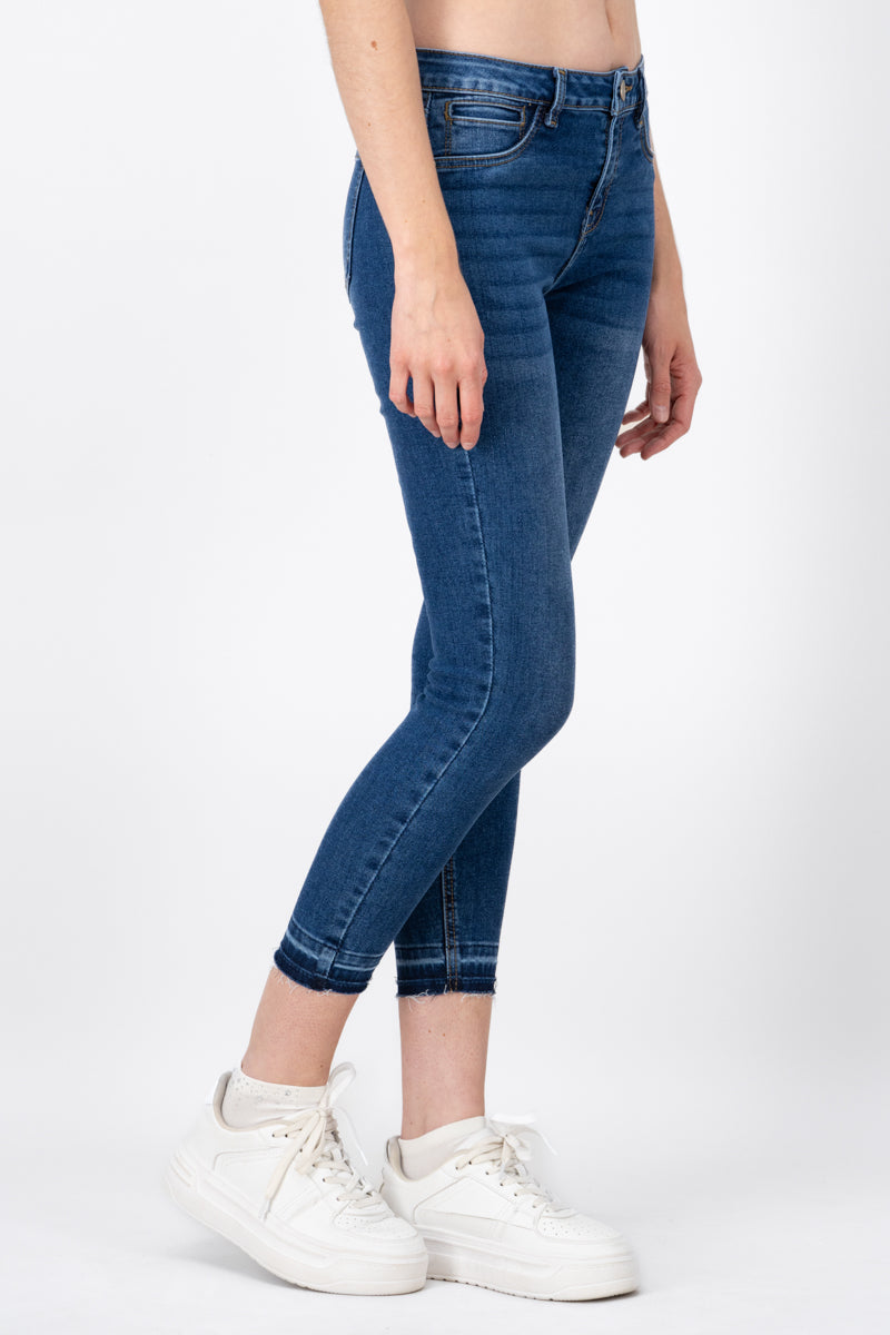 Jeans Skinny Ankle Destruction Medium Wash