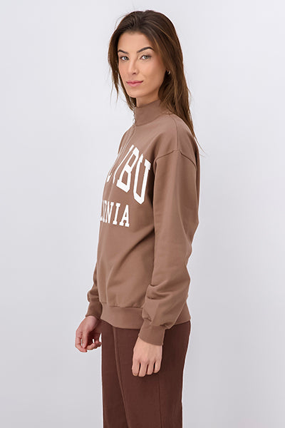 Maliby stamped closing sweatshirt BEIGE